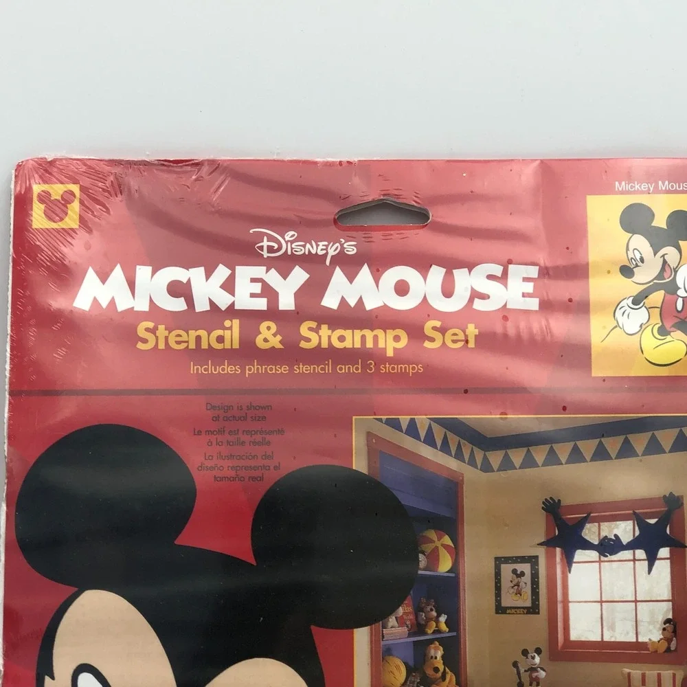 Mickey Mouse Stencil & Stamp Set Home Decoration Decor New! Sealed Gift Idea